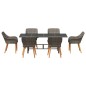 vidaXL Set da Pranzo da Giardino 7 Pezzi in Rattan Sintetico Grigio vidaXL Set da Pranzo da Giardino 7 Pezzi in Rattan Sintetico Grigio
