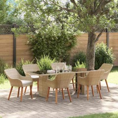 vidaXL Set Pranzo Giardino 7 Pezzi Beige