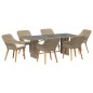 vidaXL Set Pranzo Giardino 7 Pezzi Beige vidaXL Set Pranzo Giardino 7 Pezzi Beige