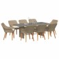 vidaXL Set da Pranzo da Giardino 9 Pezzi Beige in Polyrattan vidaXL Set da Pranzo da Giardino 9 Pezzi Beige in Polyrattan