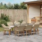 vidaXL Set da Pranzo da Giardino 9 Pezzi Beige in Polyrattan vidaXL Set da Pranzo da Giardino 9 Pezzi Beige in Polyrattan