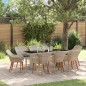 vidaXL Set da pranzo 9 pcs Grigio chiaro 190 x 80 x 74 cm vidaXL Set da pranzo 9 pcs Grigio chiaro 190 x 80 x 74 cm