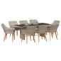 vidaXL Set da pranzo 9 pcs Grigio chiaro 190 x 80 x 74 cm vidaXL Set da pranzo 9 pcs Grigio chiaro 190 x 80 x 74 cm