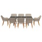vidaXL Set da pranzo 9 pcs Grigio chiaro 190 x 80 x 74 cm vidaXL Set da pranzo 9 pcs Grigio chiaro 190 x 80 x 74 cm