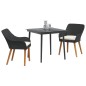 vidaXL Set da pranzo da giardino 3 pezzi in rattan nero vidaXL Set da pranzo da giardino 3 pezzi in rattan nero