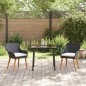 vidaXL Set da pranzo da giardino 3 pezzi in rattan nero vidaXL Set da pranzo da giardino 3 pezzi in rattan nero