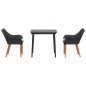 vidaXL Set da pranzo da giardino 3 pezzi in rattan nero vidaXL Set da pranzo da giardino 3 pezzi in rattan nero