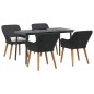 vidaXL Set da Pranzo da Giardino 5 Pezzi Nero in Rattan Sintetico vidaXL Set da Pranzo da Giardino 5 Pezzi Nero in Rattan Sintetico
