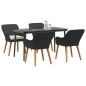 vidaXL Set da Pranzo da Giardino 5 Pezzi Nero in Rattan Sintetico vidaXL Set da Pranzo da Giardino 5 Pezzi Nero in Rattan Sintetico