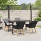 vidaXL Set da Pranzo da Giardino 5 Pezzi Nero in Rattan Sintetico vidaXL Set da Pranzo da Giardino 5 Pezzi Nero in Rattan Sintetico