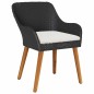 vidaXL Set da Pranzo da Giardino 5 Pezzi Nero in Rattan Sintetico vidaXL Set da Pranzo da Giardino 5 Pezzi Nero in Rattan Sintetico