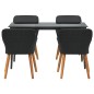 vidaXL Set da Pranzo da Giardino 5 Pezzi Nero in Rattan Sintetico vidaXL Set da Pranzo da Giardino 5 Pezzi Nero in Rattan Sintetico