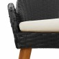 vidaXL Set da Pranzo da Giardino 5 Pezzi Nero in Rattan Sintetico vidaXL Set da Pranzo da Giardino 5 Pezzi Nero in Rattan Sintetico