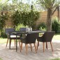 vidaXL Set da Pranzo da Giardino in Polyrattan Nero vidaXL Set da Pranzo da Giardino in Polyrattan Nero