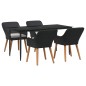 vidaXL Set da Pranzo da Giardino in Polyrattan Nero vidaXL Set da Pranzo da Giardino in Polyrattan Nero
