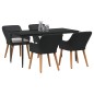 vidaXL Set da Pranzo da Giardino in Polyrattan Nero vidaXL Set da Pranzo da Giardino in Polyrattan Nero