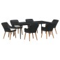 vidaXL Set da pranzo per il giardino 7 pezzi nero in poly rattan vidaXL Set da pranzo per il giardino 7 pezzi nero in poly rattan