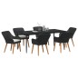 vidaXL Set da pranzo per il giardino 7 pezzi nero in poly rattan vidaXL Set da pranzo per il giardino 7 pezzi nero in poly rattan
