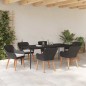 vidaXL Set da pranzo per il giardino 7 pezzi nero in poly rattan vidaXL Set da pranzo per il giardino 7 pezzi nero in poly rattan