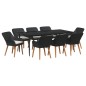 vidaXL Set da Pranzo da Giardino 9 Pezzi in Rattan Sintetico Nero