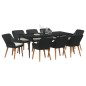 vidaXL Set da Pranzo da Giardino 9 Pezzi in Rattan Sintetico Nero