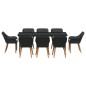 vidaXL Set da Pranzo da Giardino 9 Pezzi in Rattan Sintetico Nero