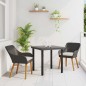 vidaXL Set da Pranzo da Giardino 3 Pezzi Nero in Rattan Sintetico