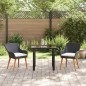 vidaXL Set da Pranzo da Giardino 3 Pezzi Nero in Rattan Sintetico