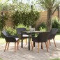 vidaXL Set da pranzo da giardino 5 pezzi in rattan nero vidaXL Set da pranzo da giardino 5 pezzi in rattan nero