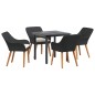 vidaXL Set da pranzo da giardino 5 pezzi in rattan nero vidaXL Set da pranzo da giardino 5 pezzi in rattan nero