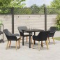 vidaXL Set da pranzo da giardino 5 pezzi in rattan nero vidaXL Set da pranzo da giardino 5 pezzi in rattan nero