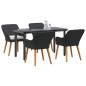 vidaXL Set da pranzo da giardino 5 Pezzi Nero in Rattan Sintetico vidaXL Set da pranzo da giardino 5 Pezzi Nero in Rattan Sintetico