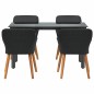 vidaXL Set da pranzo da giardino 5 Pezzi Nero in Rattan Sintetico vidaXL Set da pranzo da giardino 5 Pezzi Nero in Rattan Sintetico