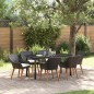 vidaXL Set da pranzo da giardino 7 pezzi nero in polyrattan