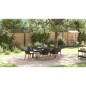 vidaXL Set da pranzo da giardino 7 pezzi nero in polyrattan