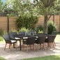 vidaXL Set da Pranzo da Giardino 9 Pezzi in Rattan Sintetico Nero vidaXL Set da Pranzo da Giardino 9 Pezzi in Rattan Sintetico Nero