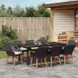 vidaXL Set da Pranzo da Giardino 9 Pezzi in Rattan Sintetico Nero vidaXL Set da Pranzo da Giardino 9 Pezzi in Rattan Sintetico Nero