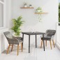 vidaXL Set da Pranzo da Giardino 3 Pezzi Grigio in Polyrattan vidaXL Set da Pranzo da Giardino 3 Pezzi Grigio in Polyrattan