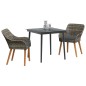 vidaXL Set da Pranzo da Giardino 3 Pezzi Grigio in Polyrattan vidaXL Set da Pranzo da Giardino 3 Pezzi Grigio in Polyrattan
