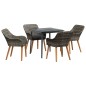 vidaXL Set da pranzo da giardino in polyrattan grigio vidaXL Set da pranzo da giardino in polyrattan grigio