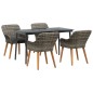 vidaXL Set da Pranzo da Giardino 5 Pezzi Grigio in Rattan Sintetico