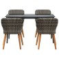 vidaXL Set da Pranzo da Giardino 5 Pezzi Grigio in Rattan Sintetico