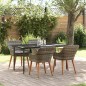 vidaXL Set da pranzo da giardino 5 pezzi in rattan grigio di vidaXL Set da pranzo da giardino 5 pezzi in rattan grigio di