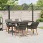 vidaXL Set da pranzo da giardino 5 pezzi in rattan grigio di vidaXL Set da pranzo da giardino 5 pezzi in rattan grigio di