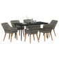 vidaXL Set da pranzo da giardino 7 pezzi grigio in rattan sintetico