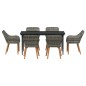 vidaXL Set da pranzo da giardino 7 pezzi grigio in rattan sintetico