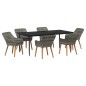 vidaXL Set da Pranzo da Giardino 7 Pezzi Grigio in Rattan Sintetico vidaXL Set da Pranzo da Giardino 7 Pezzi Grigio in Rattan Sintetico