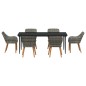vidaXL Set da Pranzo da Giardino 7 Pezzi Grigio in Rattan Sintetico vidaXL Set da Pranzo da Giardino 7 Pezzi Grigio in Rattan Sintetico