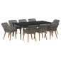 vidaXL Set da Pranzo da Giardino 9 Pezzi Grigio in Polirattan vidaXL Set da Pranzo da Giardino 9 Pezzi Grigio in Polirattan