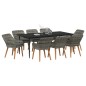 vidaXL Set da Pranzo da Giardino 9 Pezzi Grigio in Polirattan vidaXL Set da Pranzo da Giardino 9 Pezzi Grigio in Polirattan